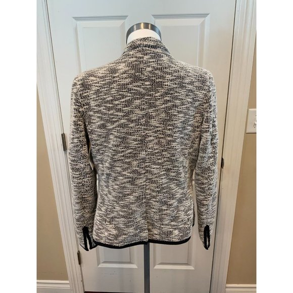 Cartonnier Anthropologie White & Blue Tweed Blazer, Size 8 - Picture 6 of 9